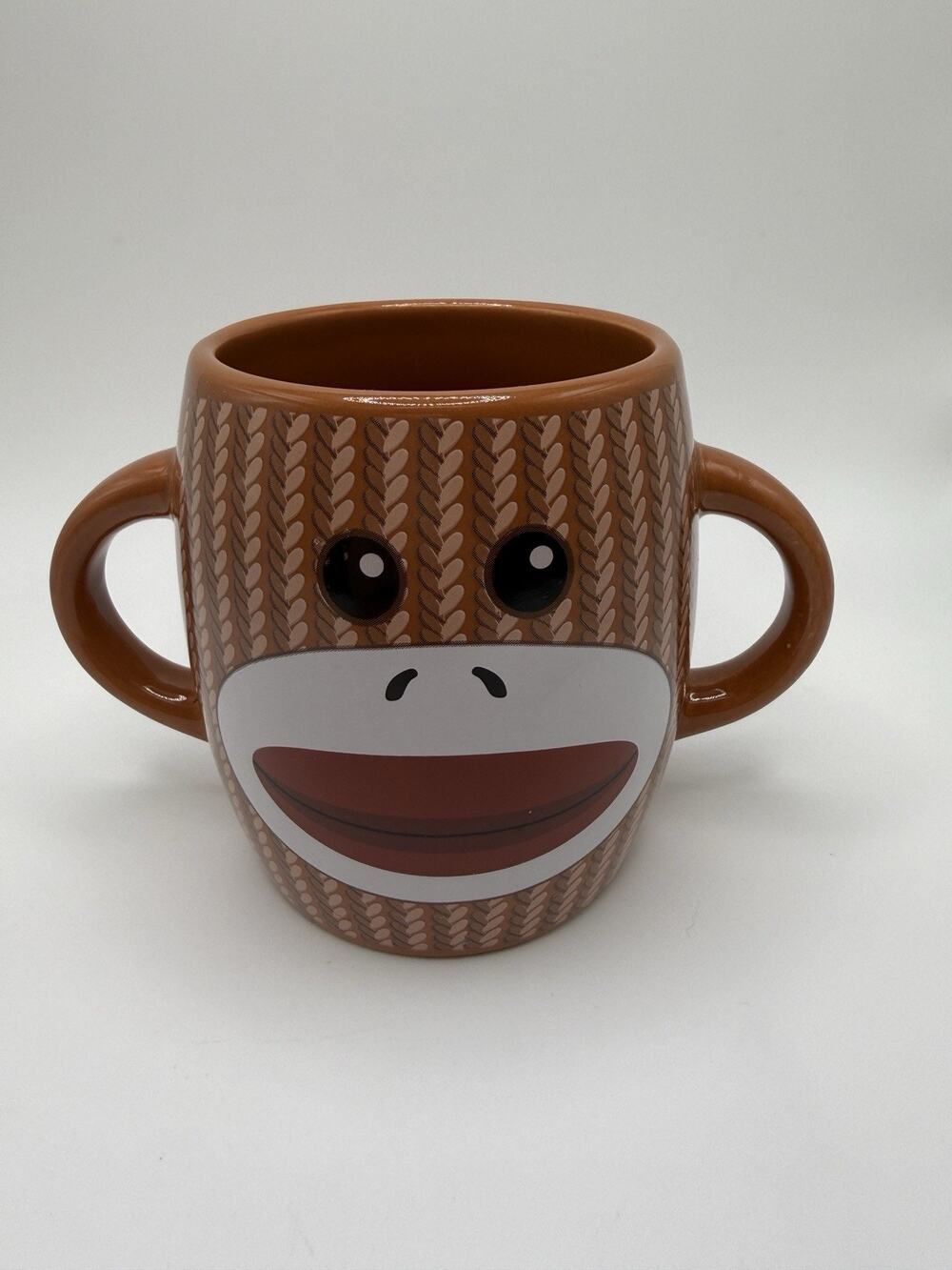 Sock Monkey Coffee Mug, Cocoa Mug Double Handled 16oz